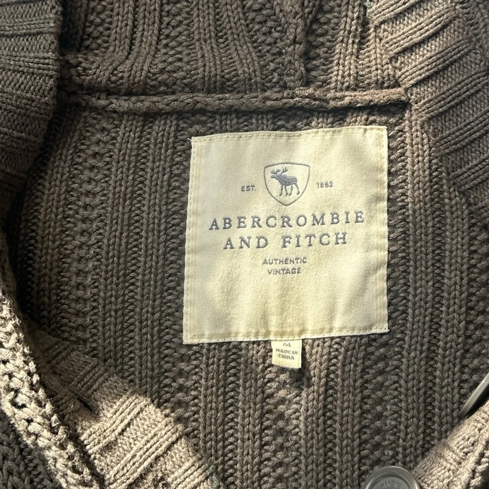 Abercrombie & Fitch Dark Brown Cable Knit Cardigan - Picture 5 of 9